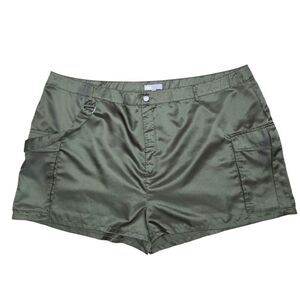 Asos Army Green Satin Cargo Shorts Size 22
